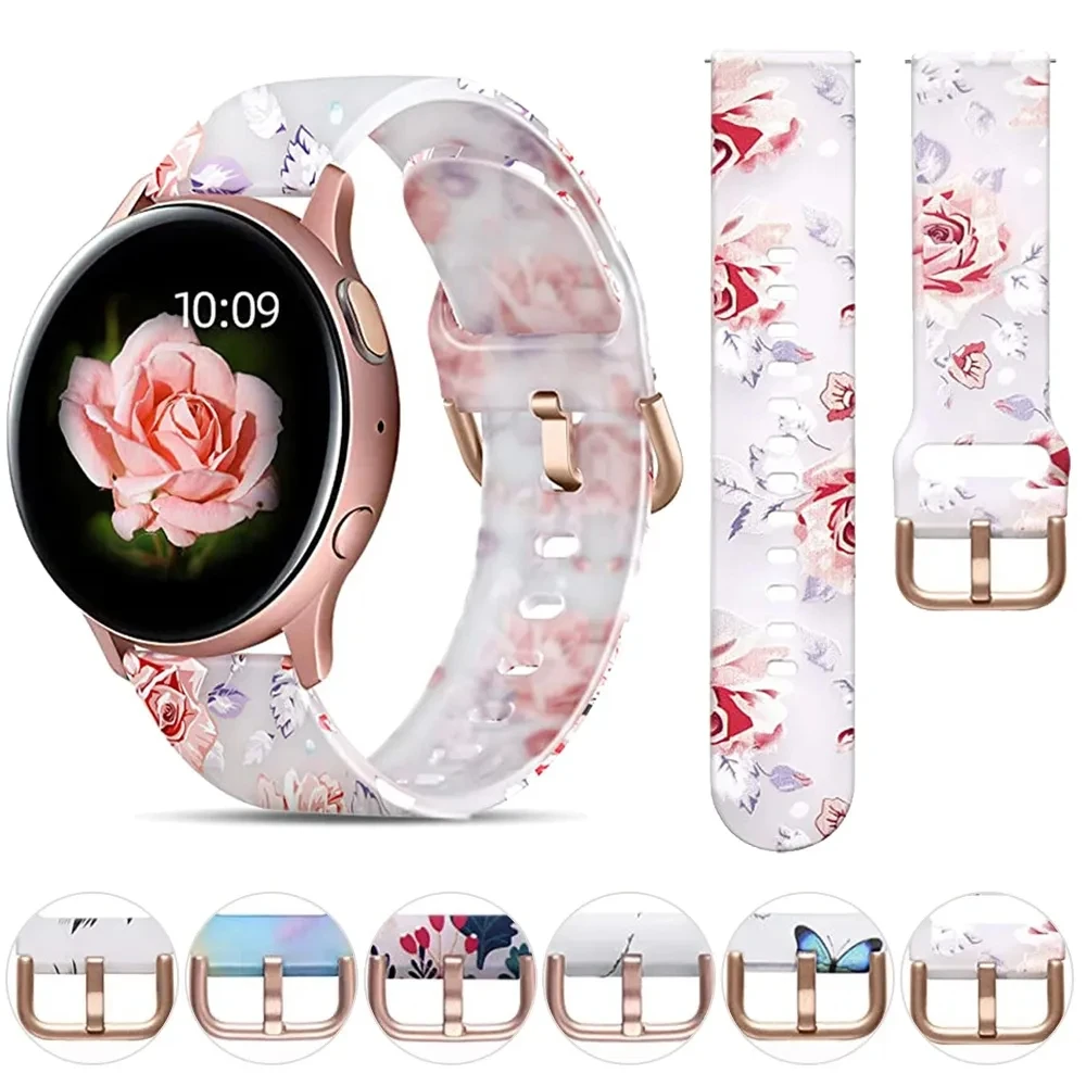 20mm Soft Silicone Bands For Samsung Galaxy Watch 6/5/4 Active 2 40mm 44mm/Galaxy Watch 6 Classic 43mm 47mm Transparent Strap