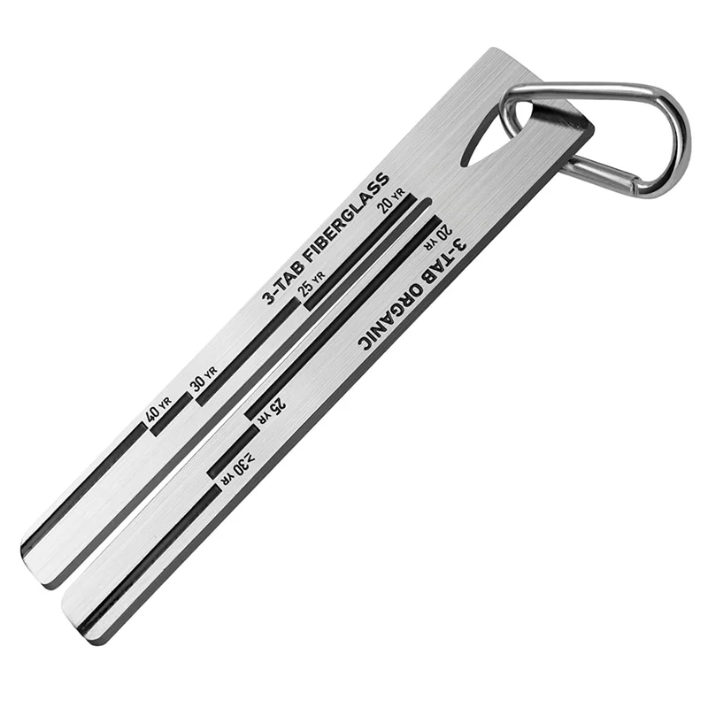 

TAIGH-Metal 4/09 Shingle Gauge With Carabiner, House Roof Shingle Measuring Tool, Roof Pitch Gauge Roofing Tools