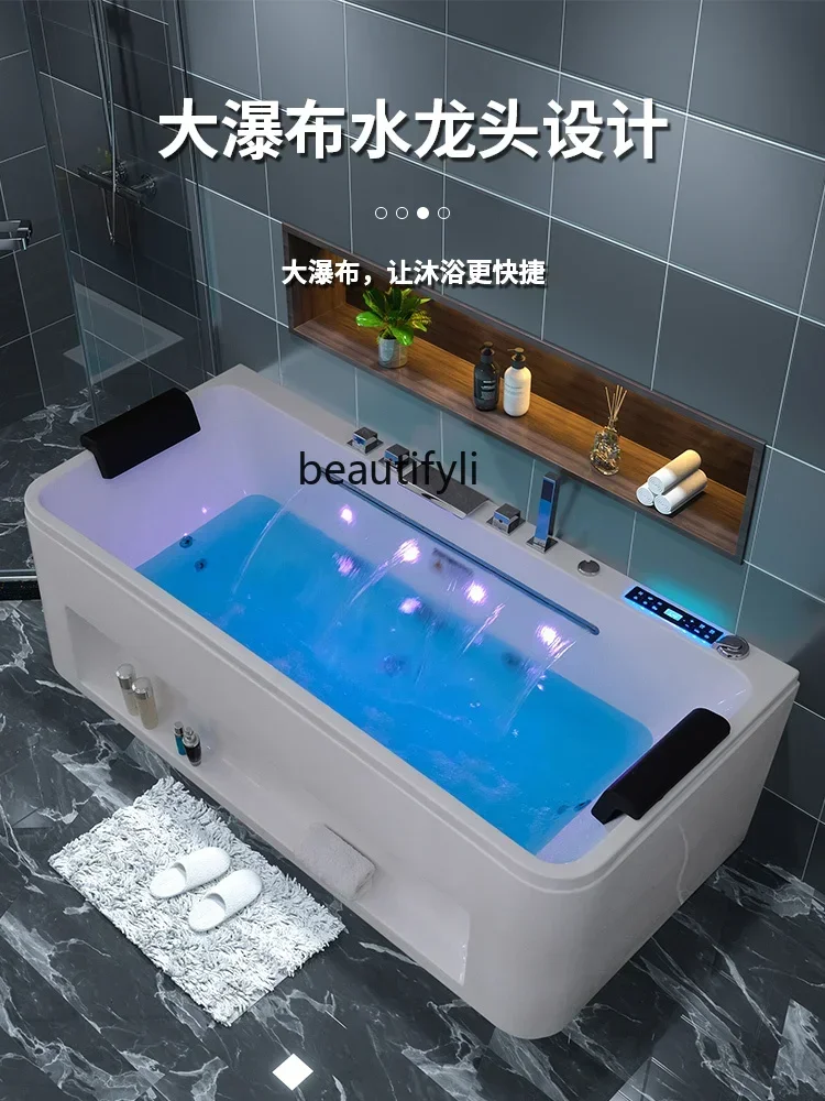 Acrylic Bathtub Home Waterfall Massage Bathtub Intelligent Constant Temperature Independent Bathtub