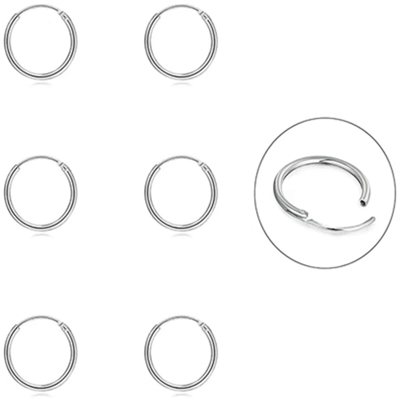 Edelstahl-Creolen, verblasst nicht, allergiefrei, klassischer, schlichter Stil, IP-Beschichtung, Größe 8-18 mm – Detail 1