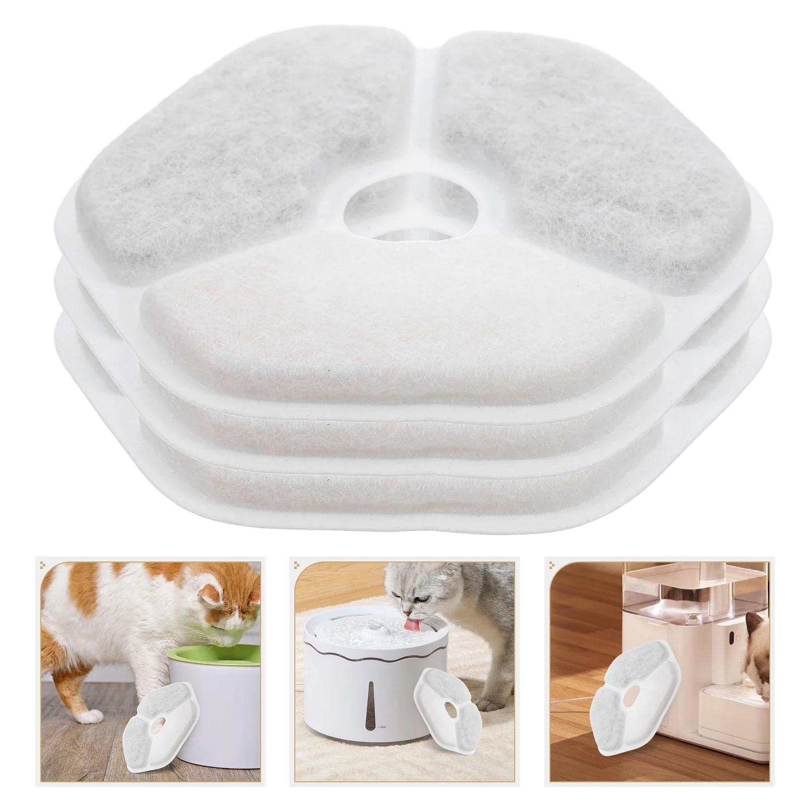 

6pcs Water Filter Cat Fountain Replacement Parts Dispenser Accessories Water Fountain Parts And Accessories Hair Removal Fresh