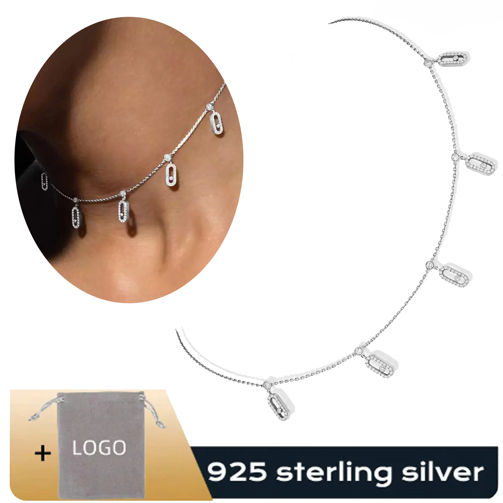 

Light Luxury Premium Messik - Home Pure Silver S925 Elegant MOVE UNO Series Diamond Pendant Collar