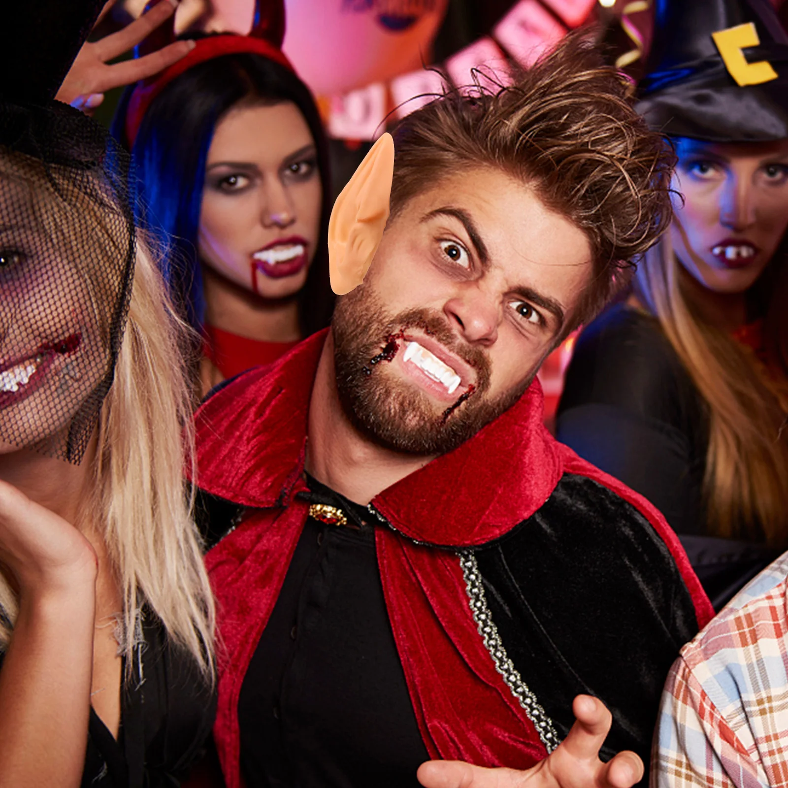 زوج واحد من آذان مدببة ناعمة من الأذنين الصناعية لحفلات التنكرية وإكسسوارات الهالوين التنكرية للاستخدام متعدد الاستخدامات لجميع الأعمار