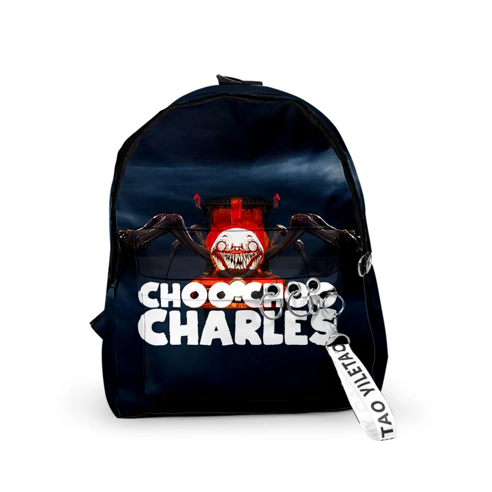 

Popular Youthful Choo-Choo Charles School Bags Notebook Backpacks 3D Print Oxford Waterproof Key Chain Small Travel Bags