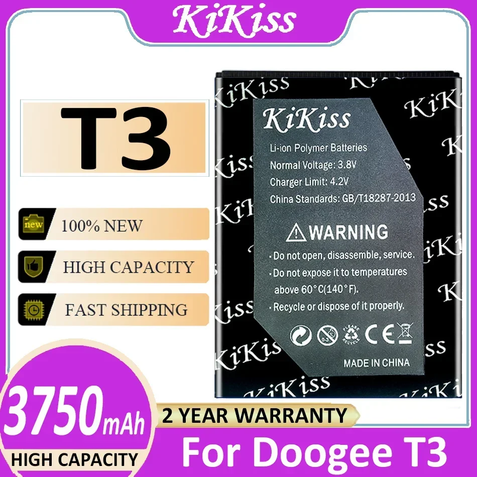 

Аккумуляторная батарея KiKiss T3 3750 мАч для батареи Doogee T3 + Быстрая доставка