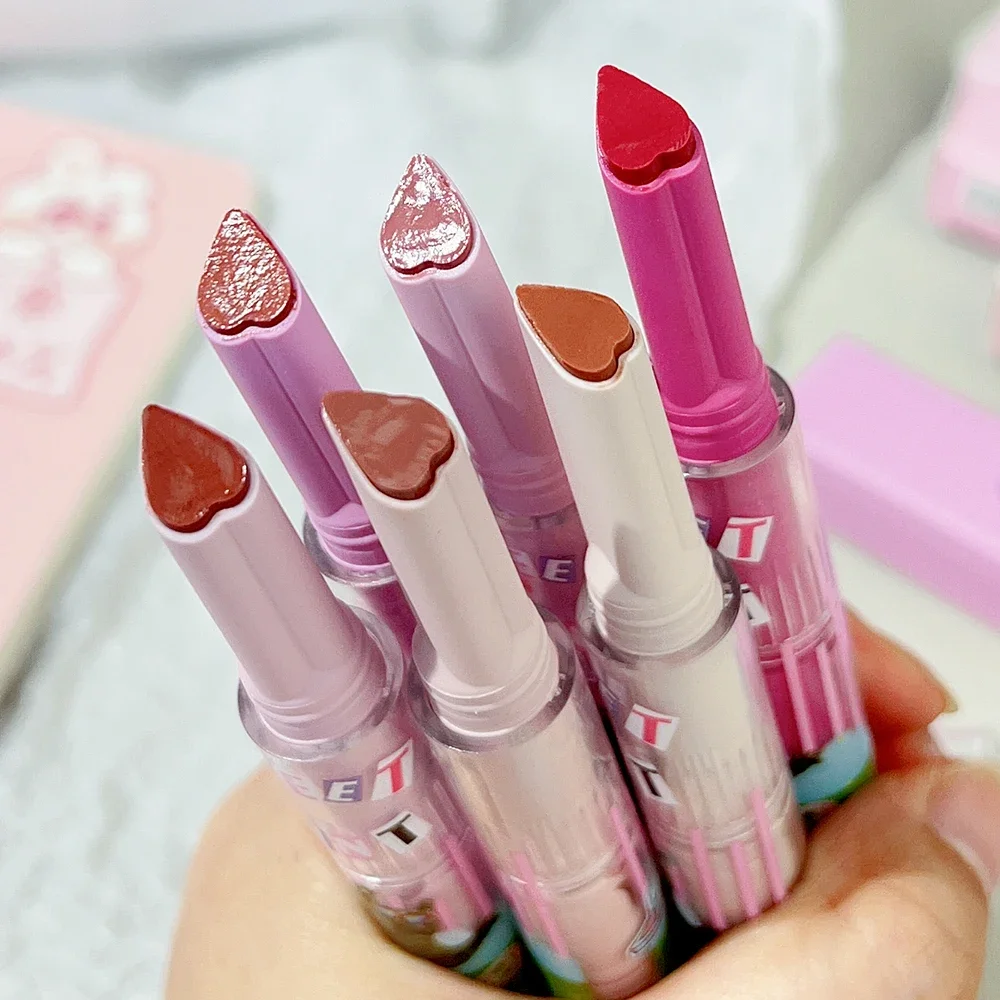 Nude Mirror Jelly Lipstick Pen Moisturizing Waterproof Solid Heart-shaped Lipgloss Lasting Non-stick Cup Lip Balm Makup Cosmetic