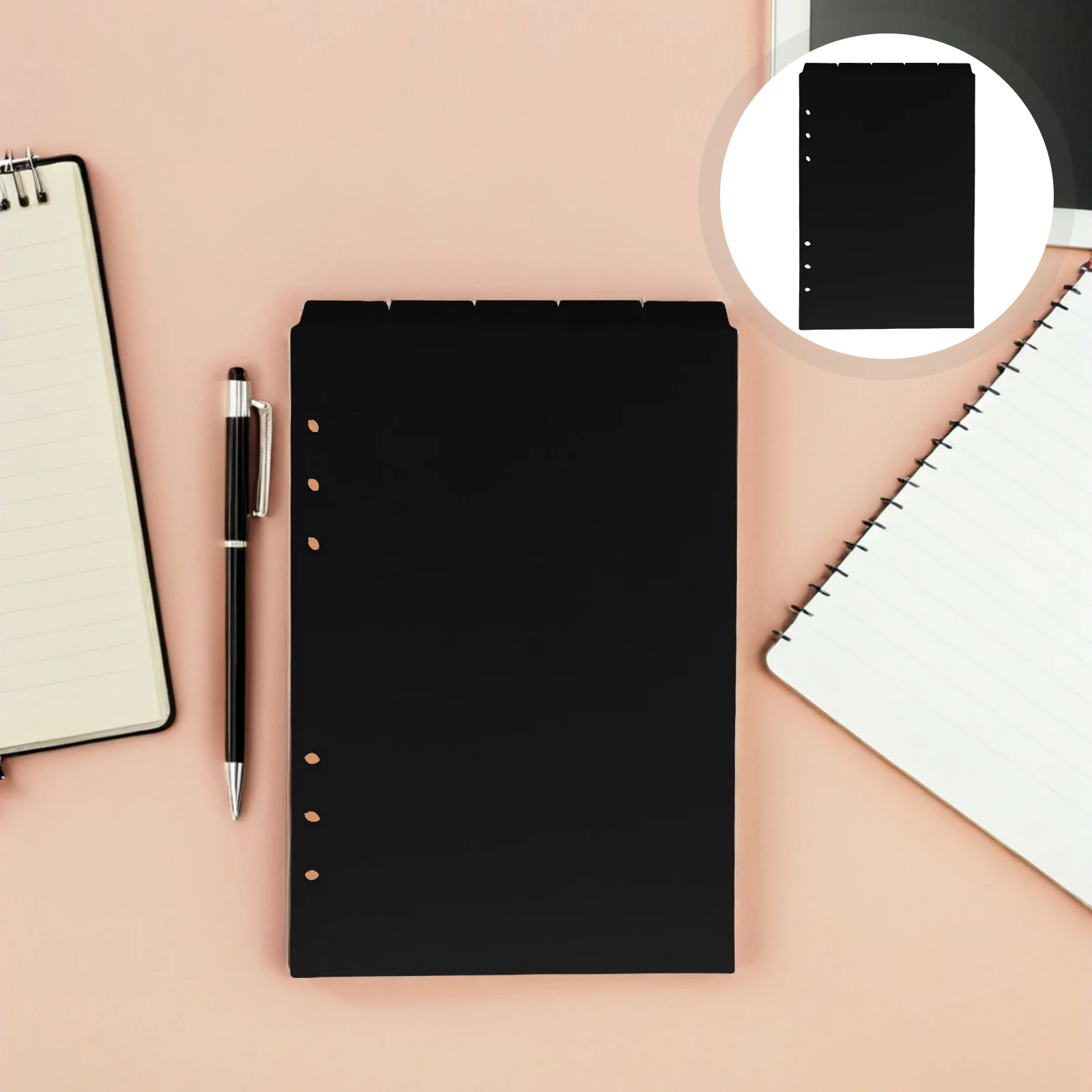 

25pcs A5 Plastic Binder Dividers Removable Tabs For 6 Ring Binder Index Page Inserts Pp Material Office School