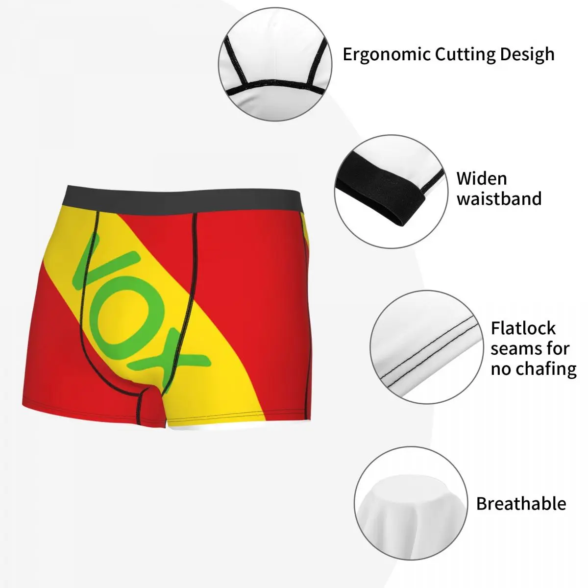 Custom Spain Flag Vox Underwear Men Stretch Spanish Political Party Boxer Briefs Shorts Panties Soft Sexy Underpants For Homme