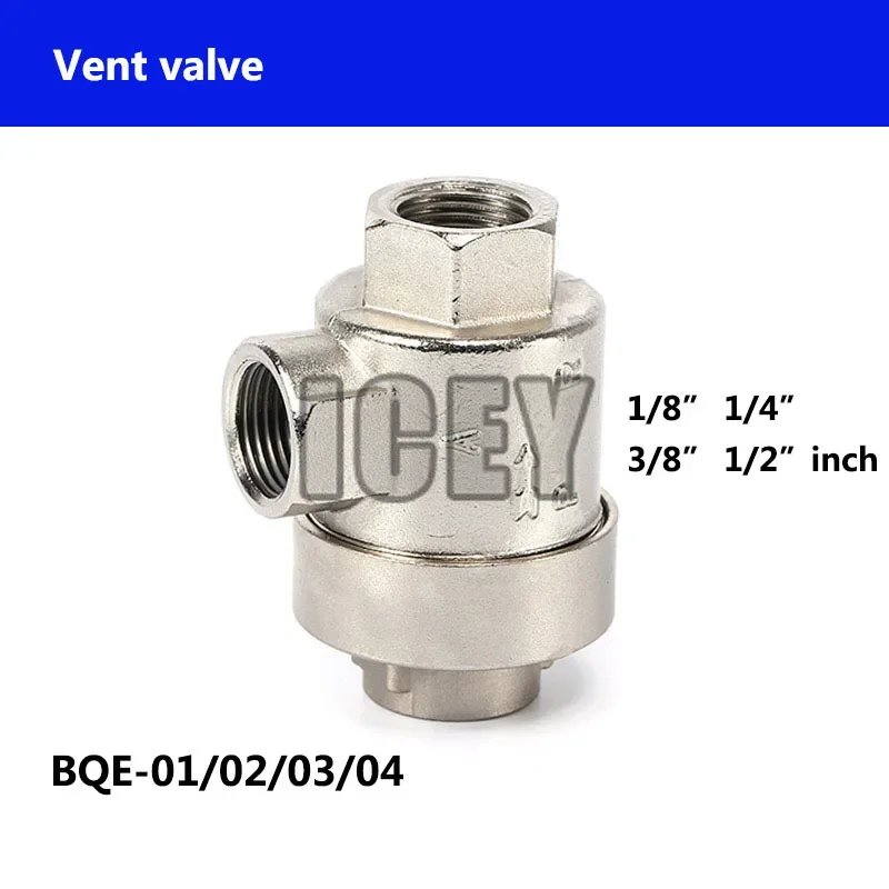 

Клапан быстрого выпуска Клапан BQE Латунь Материал 1/8 1/4 3/8 1/2 дюйма BQE-01 BQE-02 BQE-03 BQE-04