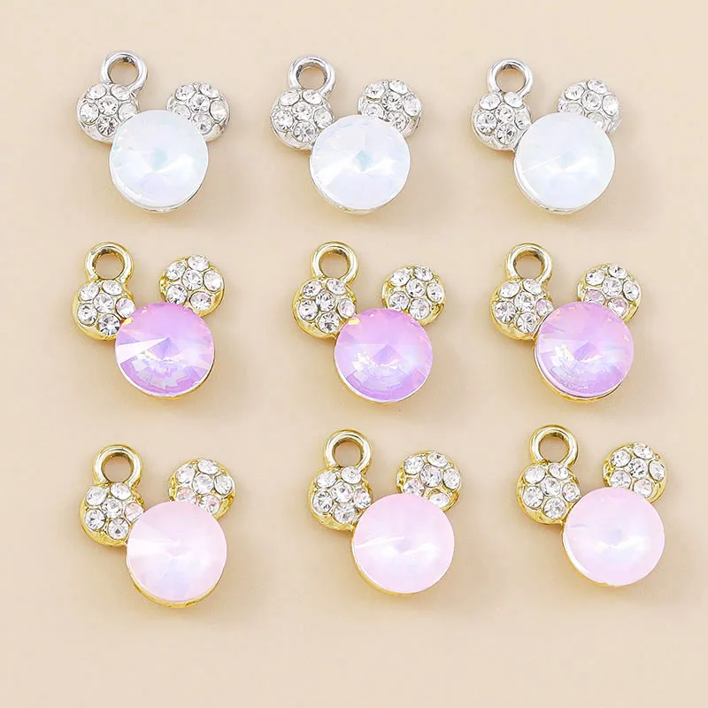 Leslie 10 Stück niedliche Tier-CZ-Kristall-Bär-Charms-Anhänger für Schmuckherstellung, DIY-Halskette, Ohrring, Armband, handgefertigtes Handwerk – Detail 4