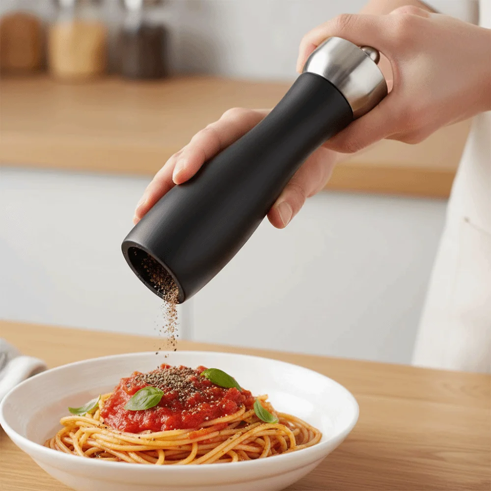

Manual Wooden Pepper Grinder Handheld Ceramic Grinding Core Salt and Pepper Mill Smooth Surface Adjustable Coarse