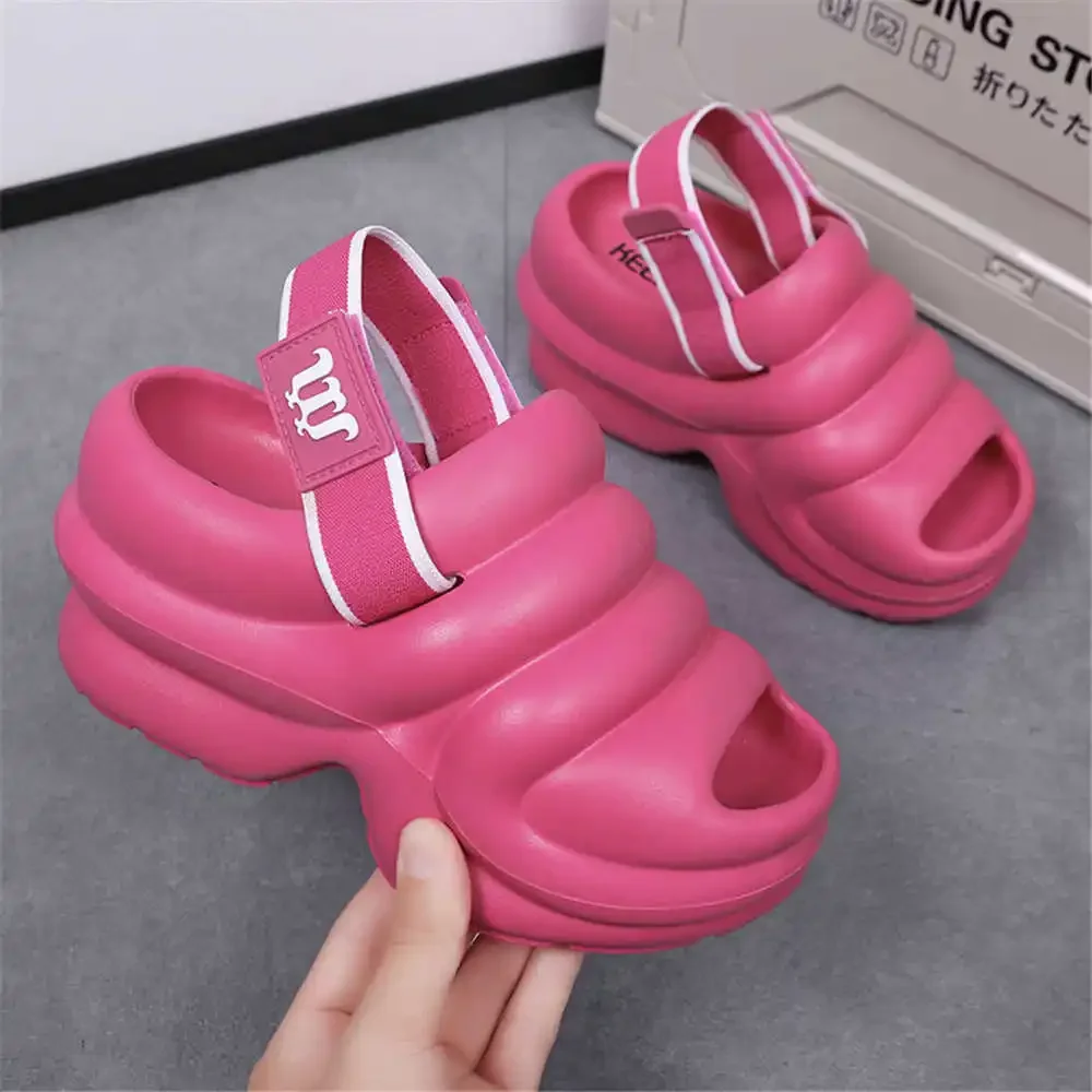 Strange Heel Round Nose Womens Summer Slippers Women Sandals 43 Water Shoes Adults Sneakers Sport Pretty Branded Luxury