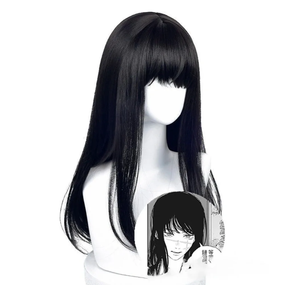 

Черные длинные прямые волосы Митака Аса, парик для косплея, аниме, бензопила, человек 2, головной убор главного героя, женский головной убор с персонажем аниме