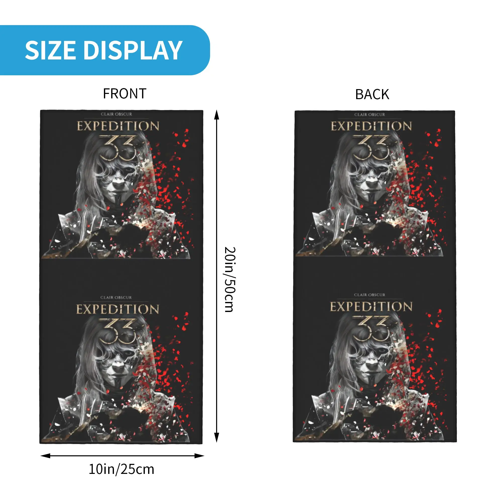 Video Game Clair Obscur Expedition 33 Bandana Winter Neck Warmer Men Windproof Wrap Face Scarf for Ski  Gaiter Headband