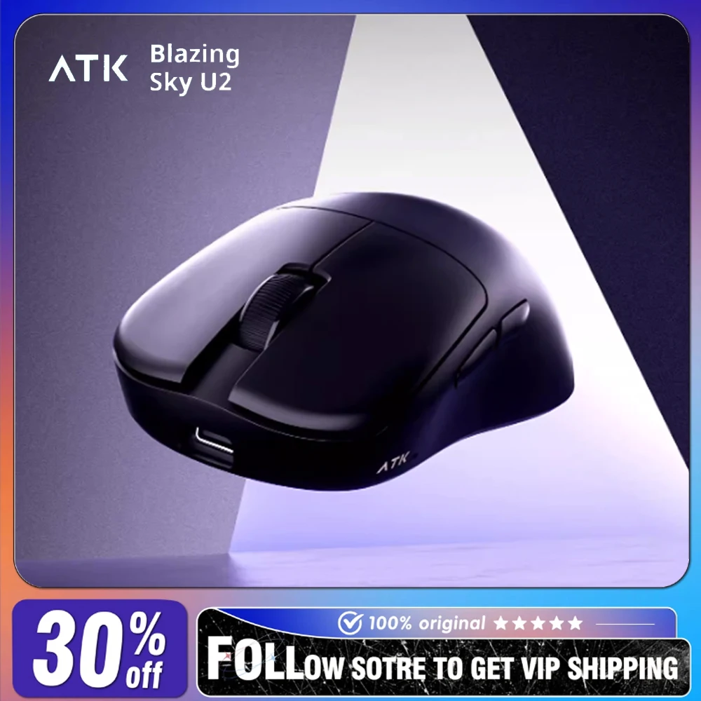ATK Blazing Sky U2V2 2.4G ماوس لاسلكي خفيف الوزن بيئة العمل 8000 هرتز فائق الأداء للألعاب الرياضية الإلكترونية مكتب الأعمال ماوس