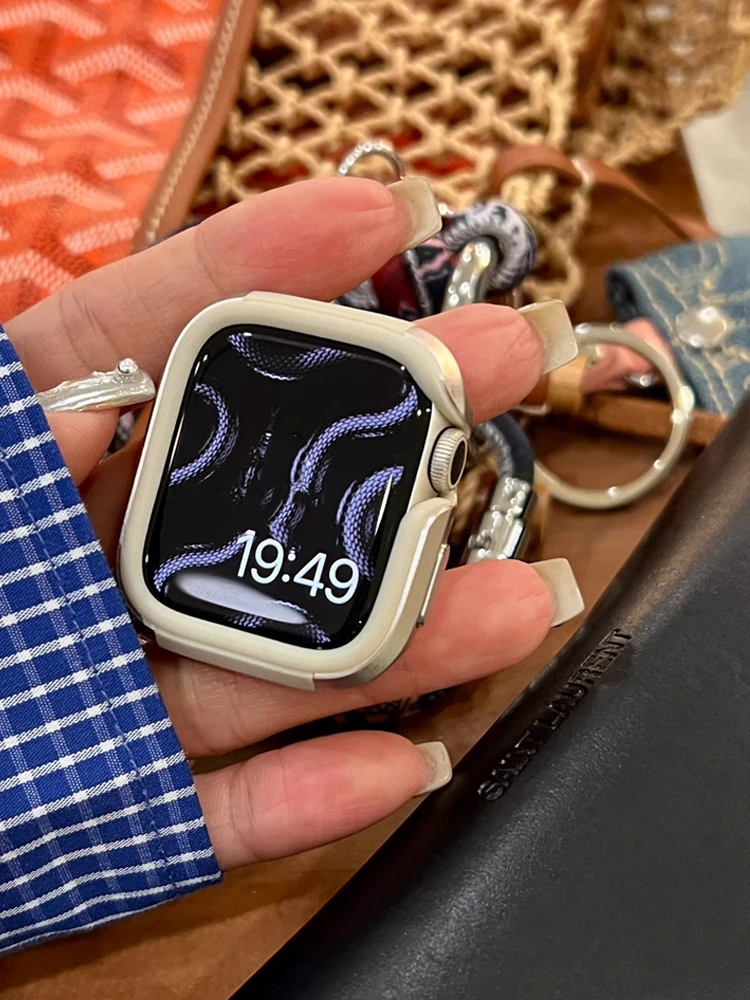 حافظة ساعة معدنية لساعة أبل 40 مللي متر 41 42 مللي متر 44 45 مللي متر 46 مللي متر 49 مللي متر غطاء حماية من السيليكون الناعم لساعة iWatch 10 Ultra 9 8 7 6 5 Se 4