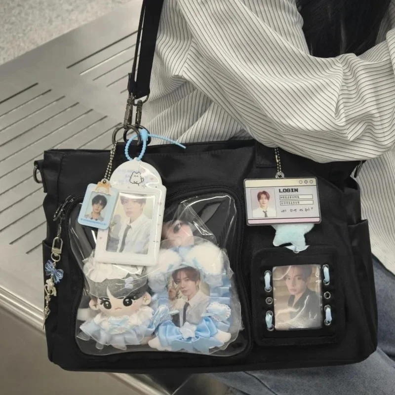 

Large Capacity Itabag Nylon Portable Handbag Anime Doll Star Photo Small Card Decor DIY Ita Bag Casual Commuting Cross-body Bag