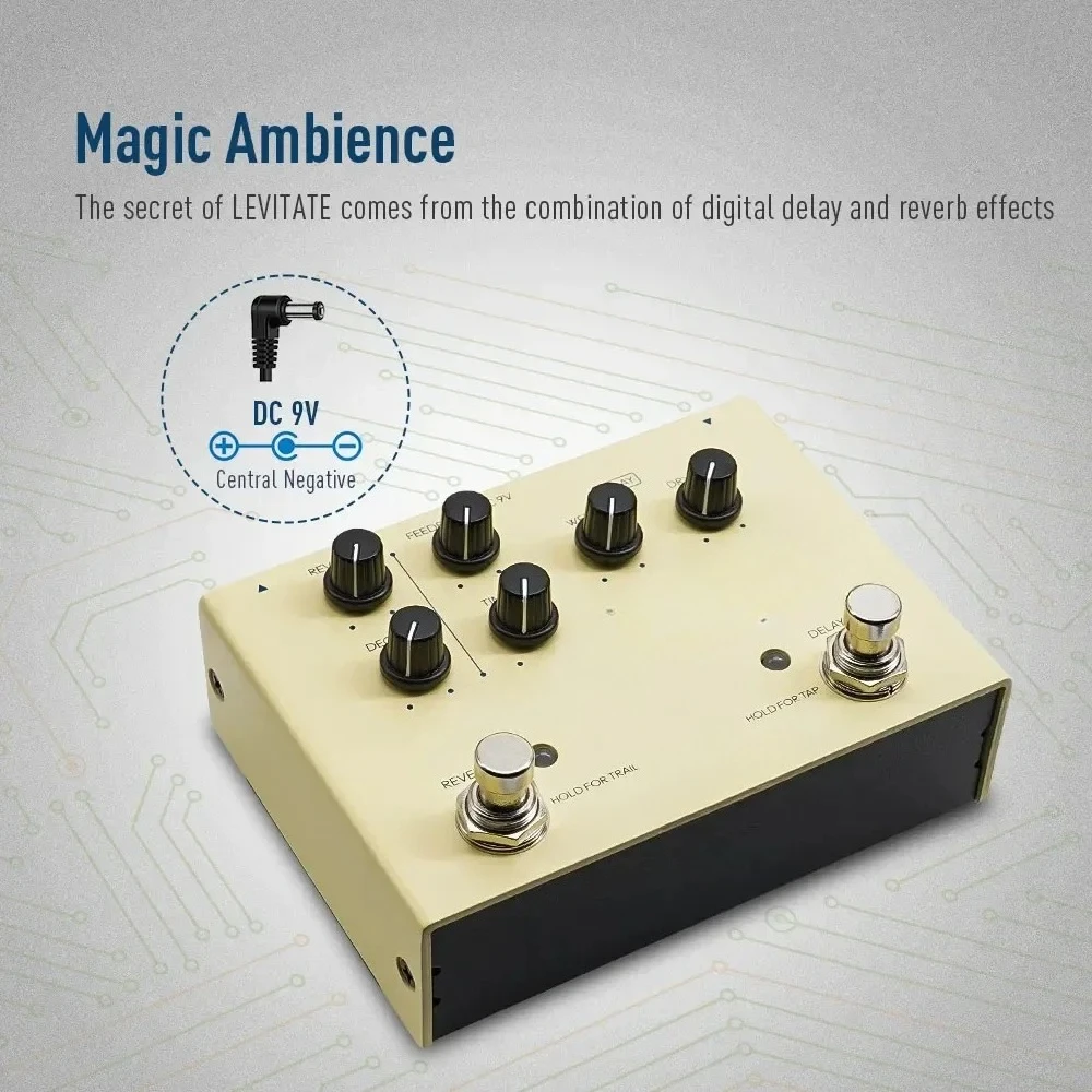 EE QDS-02 Levitate Digital Delay and Reverb 2 in 1 Guitar Effects Pedal