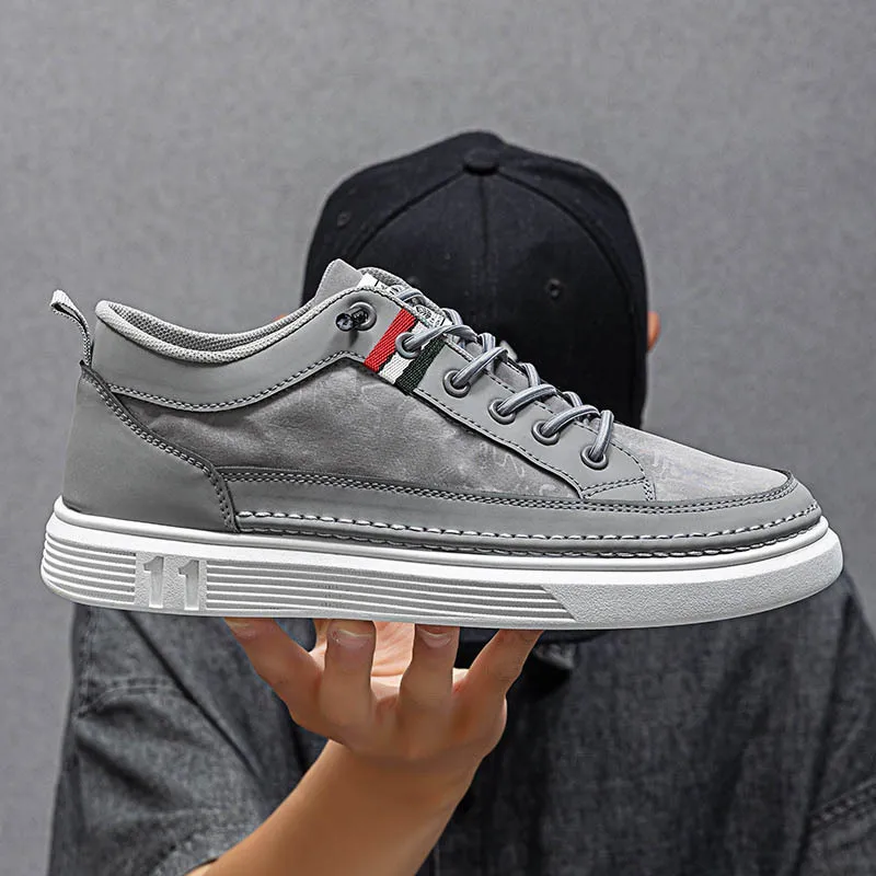 2024 large size new men's shoes four seasons fashion versatile soft sole white shoes durable banquet