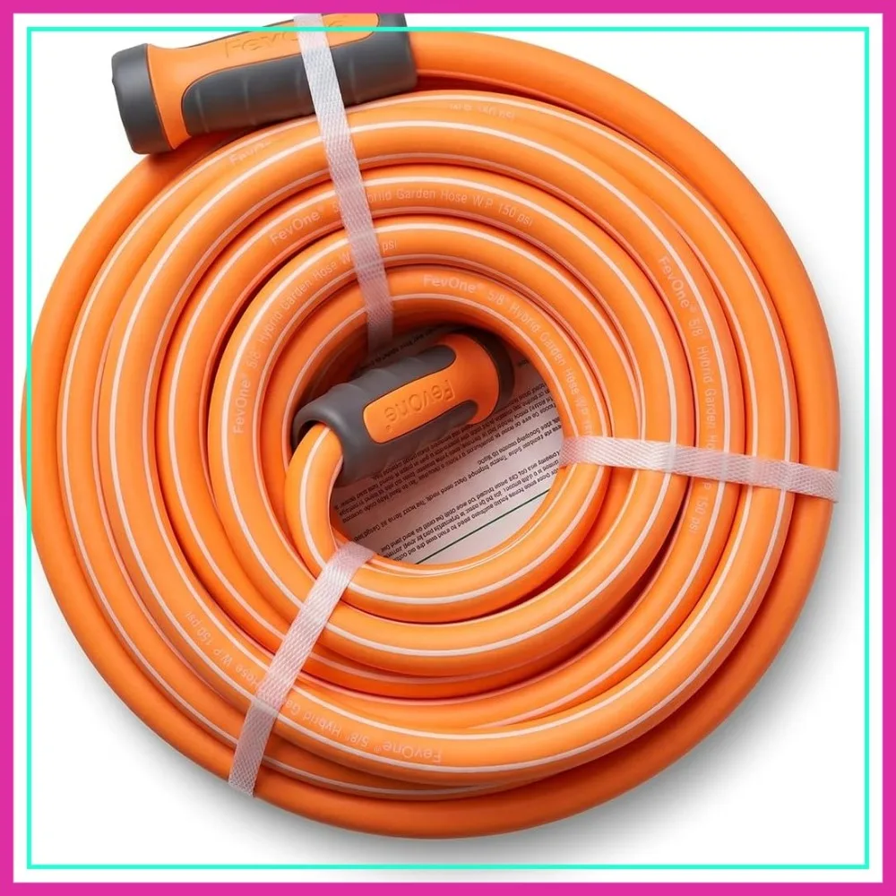 

Non Kinking Garden Hose, Flexible Water Hose, Drinking Water Safe, 5/8 Inner Diameter, 3/4 Aluminum Fittings with Swivel Handles, 105 ft