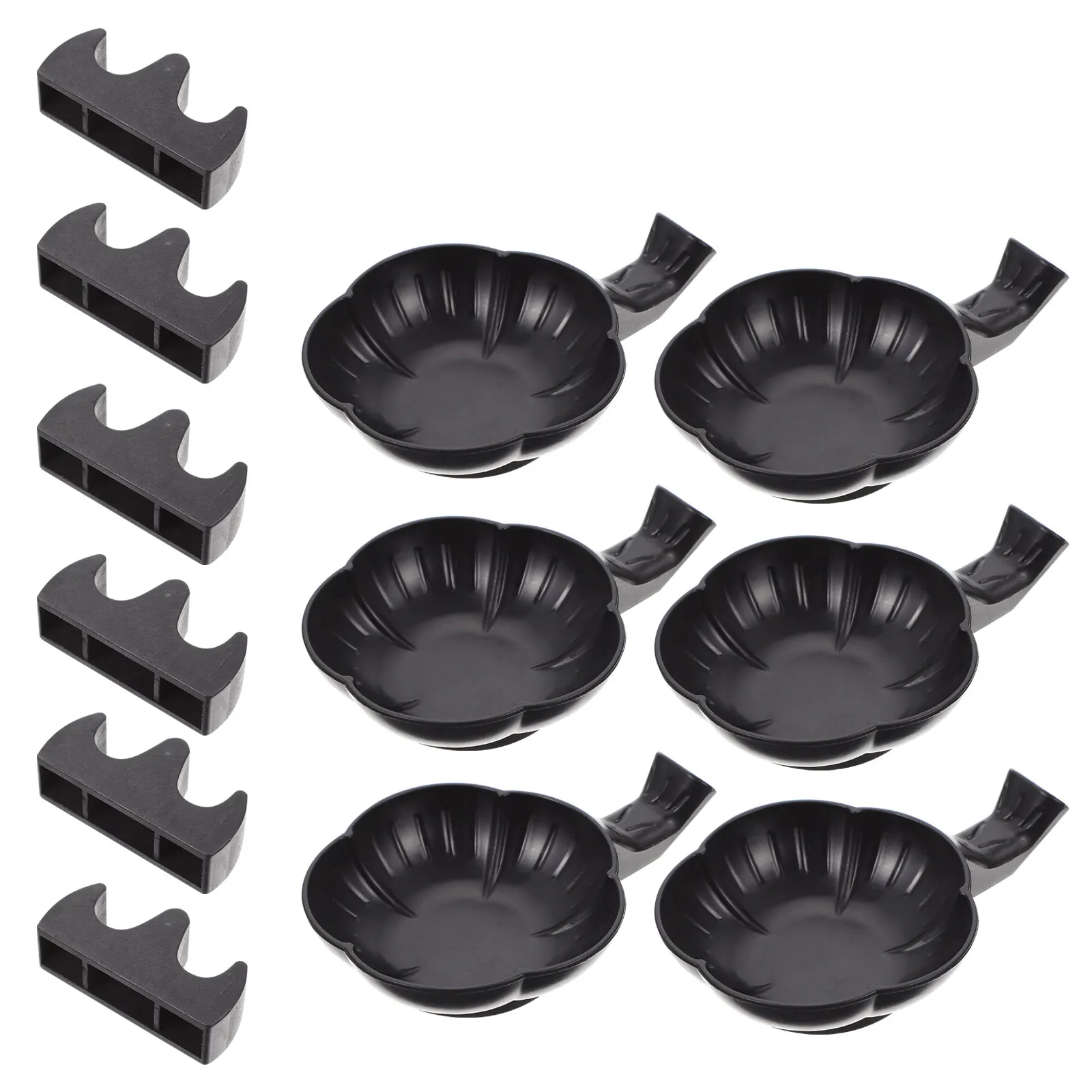 1Set Elegant Multi-Functional Calligraphy Supplies Ink Dish Pen Holder Creative Plastic Inkwell for Artists Students Study Room
