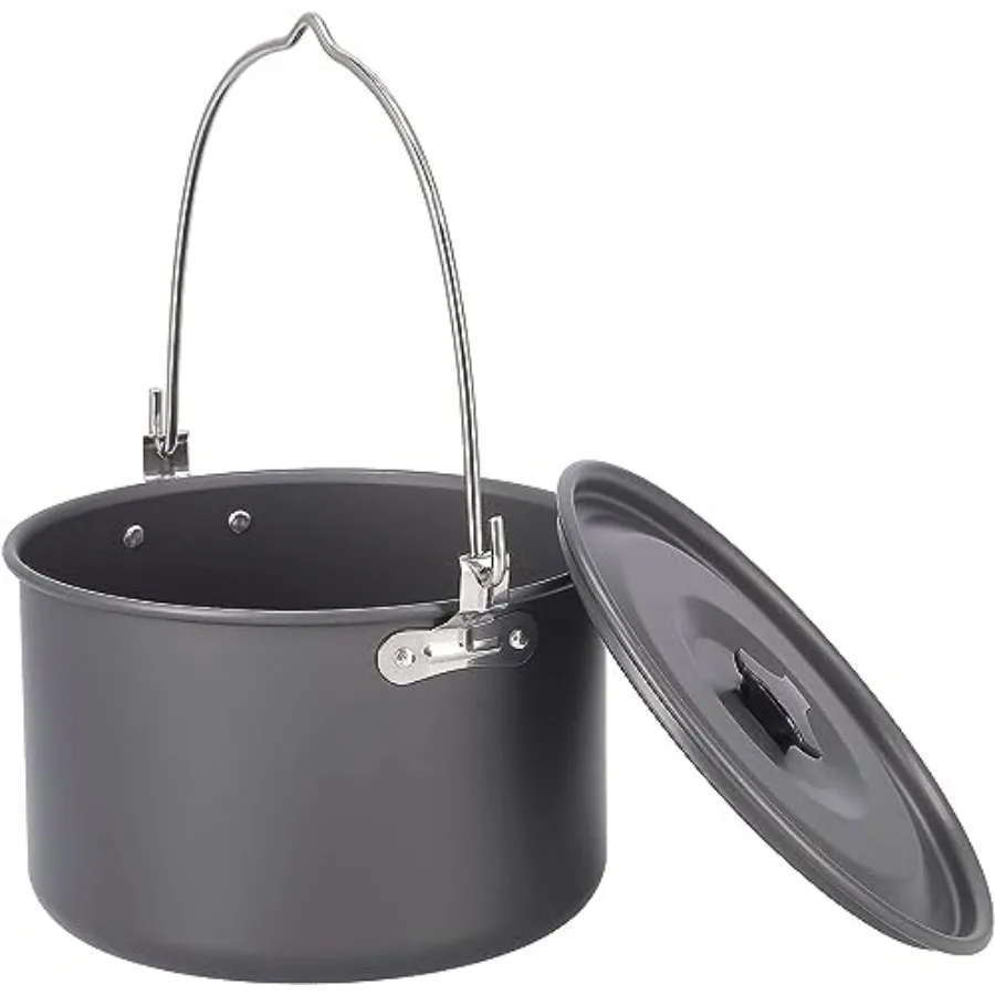 

Camping Pot Cookware, Portable Cooking Pot for Outdoor Camping Hiking, 5-Quart