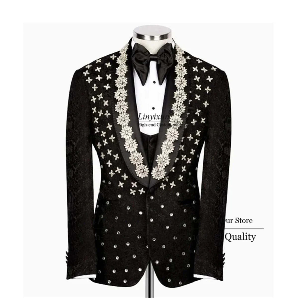 

Мужской костюм с блестками и стразами и бриллиантами, тонкий мужской пиджак для жениха, вечерние комплекты из 3 предметов, свадебные жаккардовые смокинги, ropa hombre