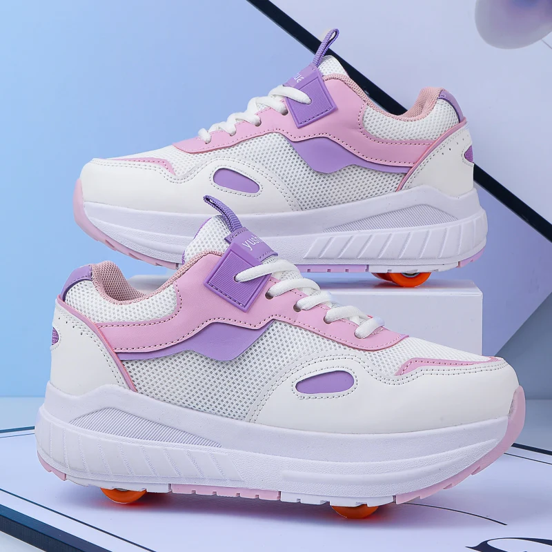 

Kids' Roller Sneakers: 8-Wheel Invisible Roller Shoes, 4-Wheel Wheeled Skates – Boys', Girls' Student Shoes