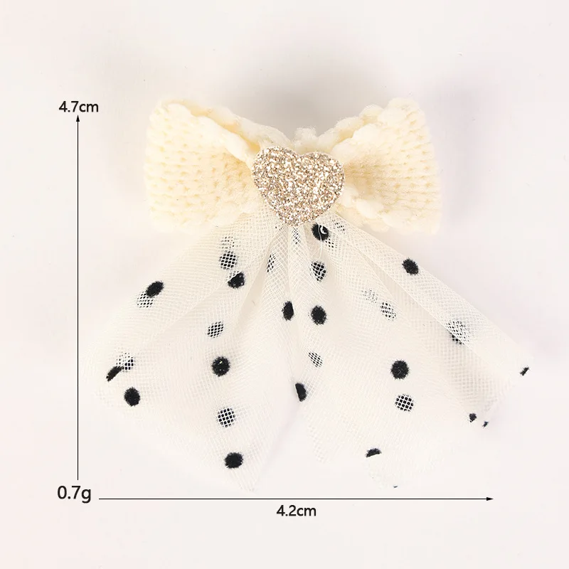 Mesh Tassel Bow Sweet 'S Decoration Glitter Powder Bow Cute Bow Embroidery Cloth Stickers For Gift Packaging Daily