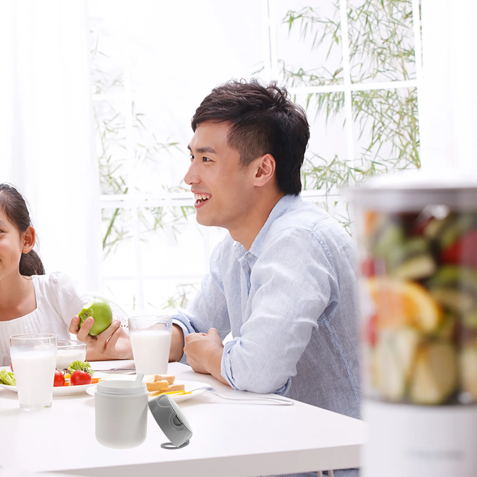 

1 set 1 Set Of Portable Breakfast Cup 500Ml Leakproof Food Container For Oatmeal Cereal Yogurt Soup Travel Office Outdoor Use