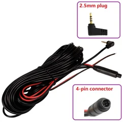 15m 10m 12V/24V 4Pin Car DVR Dash Camera Cable Wire Rear View Camera 2.5mm Jack Reversing Image Extension Video Cable Cord