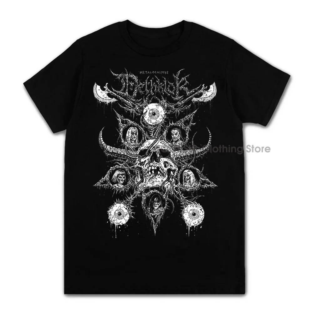 Men T Shirt Vintage T-shirt Summer Clothing Personalized Dethklok Virtual Band Skull 3d Print Cotton Top Casual Street Pullover