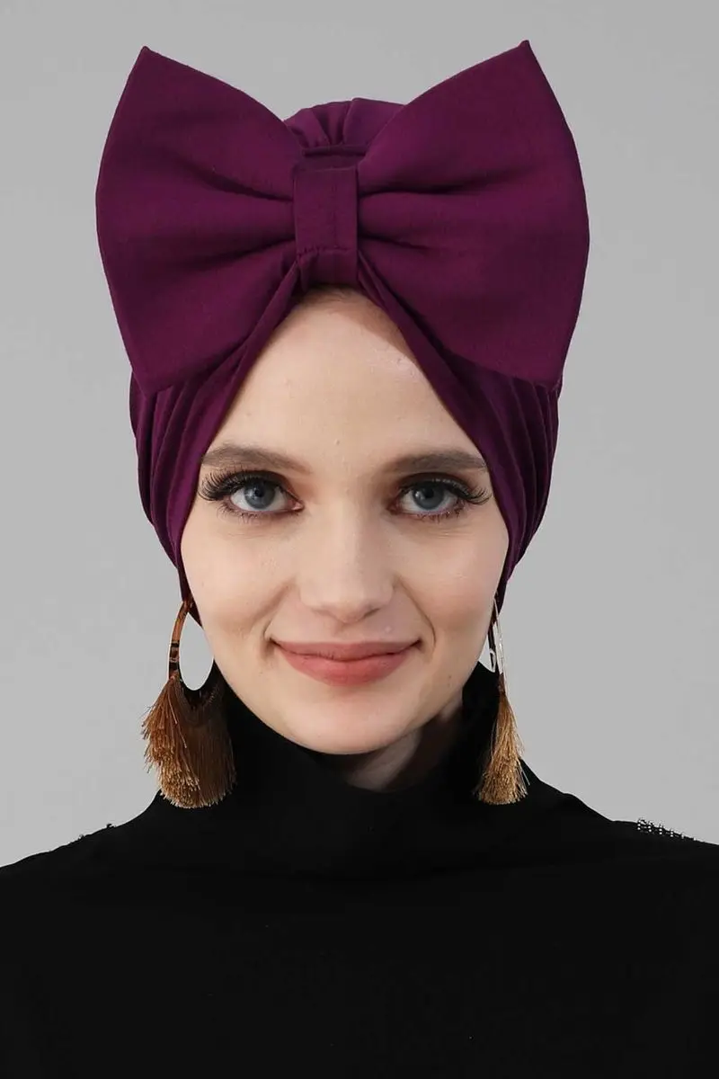 

Giant bow cap purple