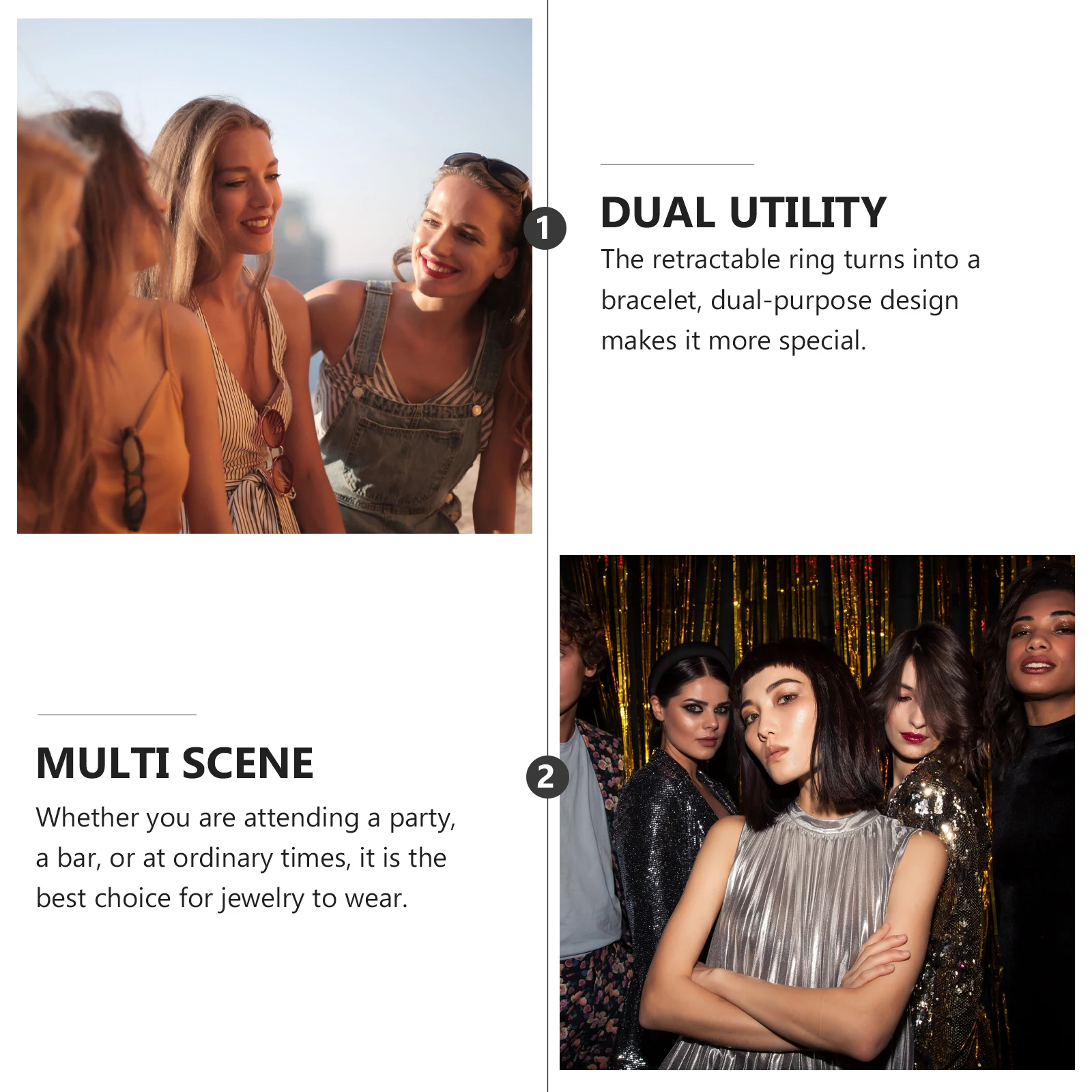 

Hand Chain Bracelet Ring Wrist Rings Bracelets Jewelry for Women The Expandable Finger Ornament