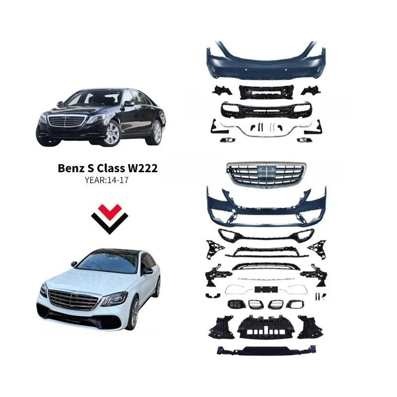 

Body Kit for S Class W222 14-17 Old to New Conversion Kit Front Rear Bumper Assembly Bodykit Auto Parts Car Accessories