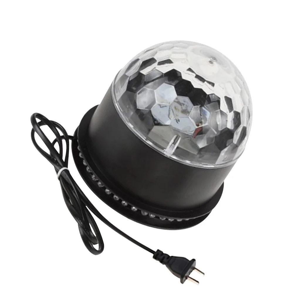 

1 шт., сценический светильник, ночная светодиодная проекционная лампа, красочный хрустальный шар, голосовое управление для Хэллоуина, Рождества, вилка, черный