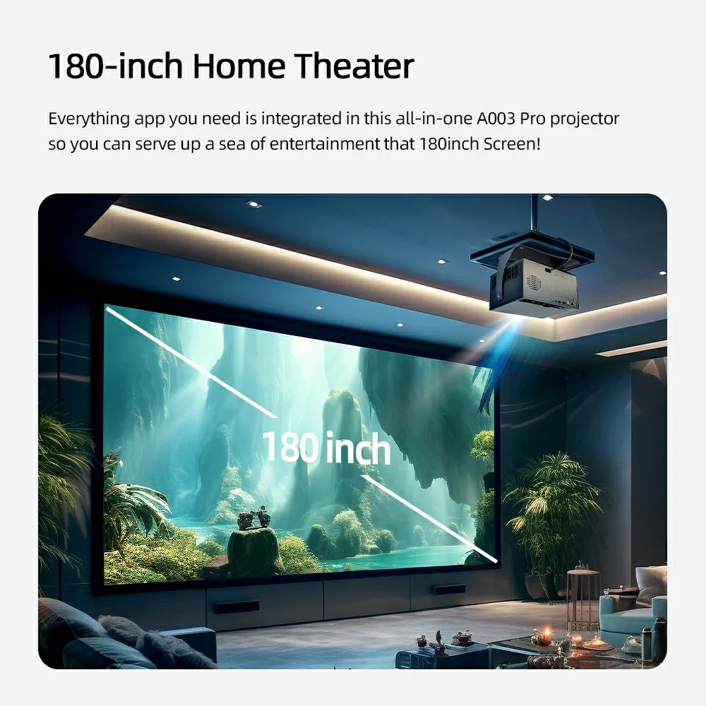 AUN A003 Pro Android TV Projector Full HD 1920x1080P Home Cinema 3D Movie Theater Auto Focus WIFI LED Smart TV 4K VideoProjector