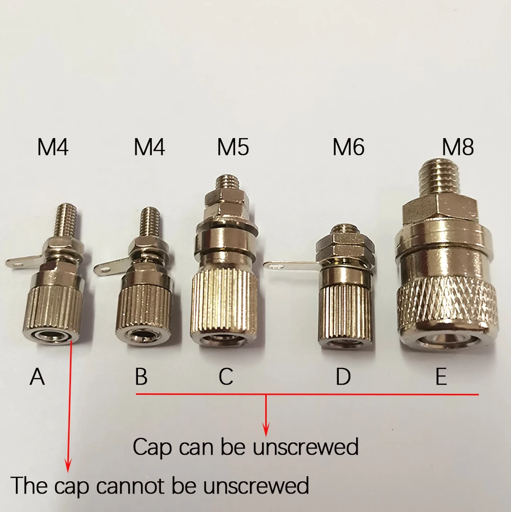 M4 M5 M6 M8 Bündelklemmen 8/6/5/4mm Bananenbuchsen-Anschluss Kupfer Nickel Vergoldet Hochstrom-Steckverbinder für Verstärker Lautsprecher – Detail 7