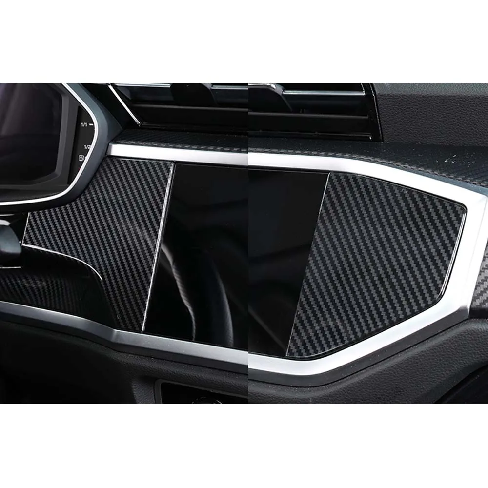 3Pcs/set Carbon Fiber Style Car Accessory Fit For AUDI Q3 2019 Car Dashboard Decoration Cover Trim Stickers Car Styling