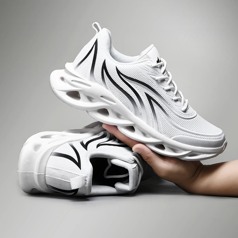 أحذية رياضية كاجوال للرجال نعل سميك، أحذية جري مريحة للاستخدام في الهواء الطلق، مقاومة للانزلاق، أحذية رياضية رجالية عصرية وخفيفة الوزن