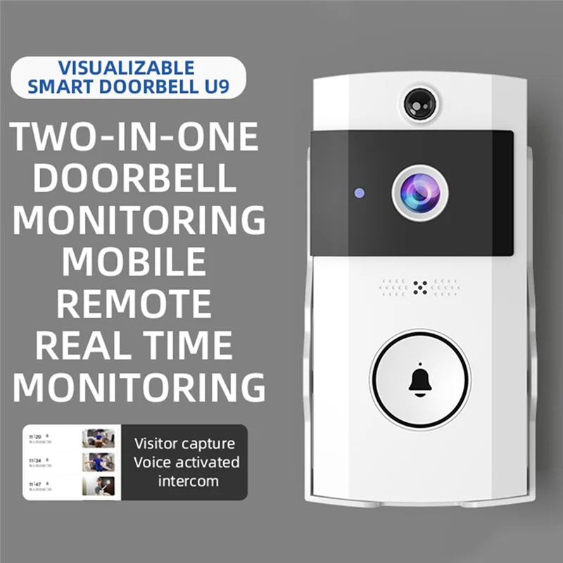 Y19A Smart WIFI Doorbell Camera With Solar Charging, Waterproof, Night Vision, HD, Two-Way Intercom Voice For Home Security