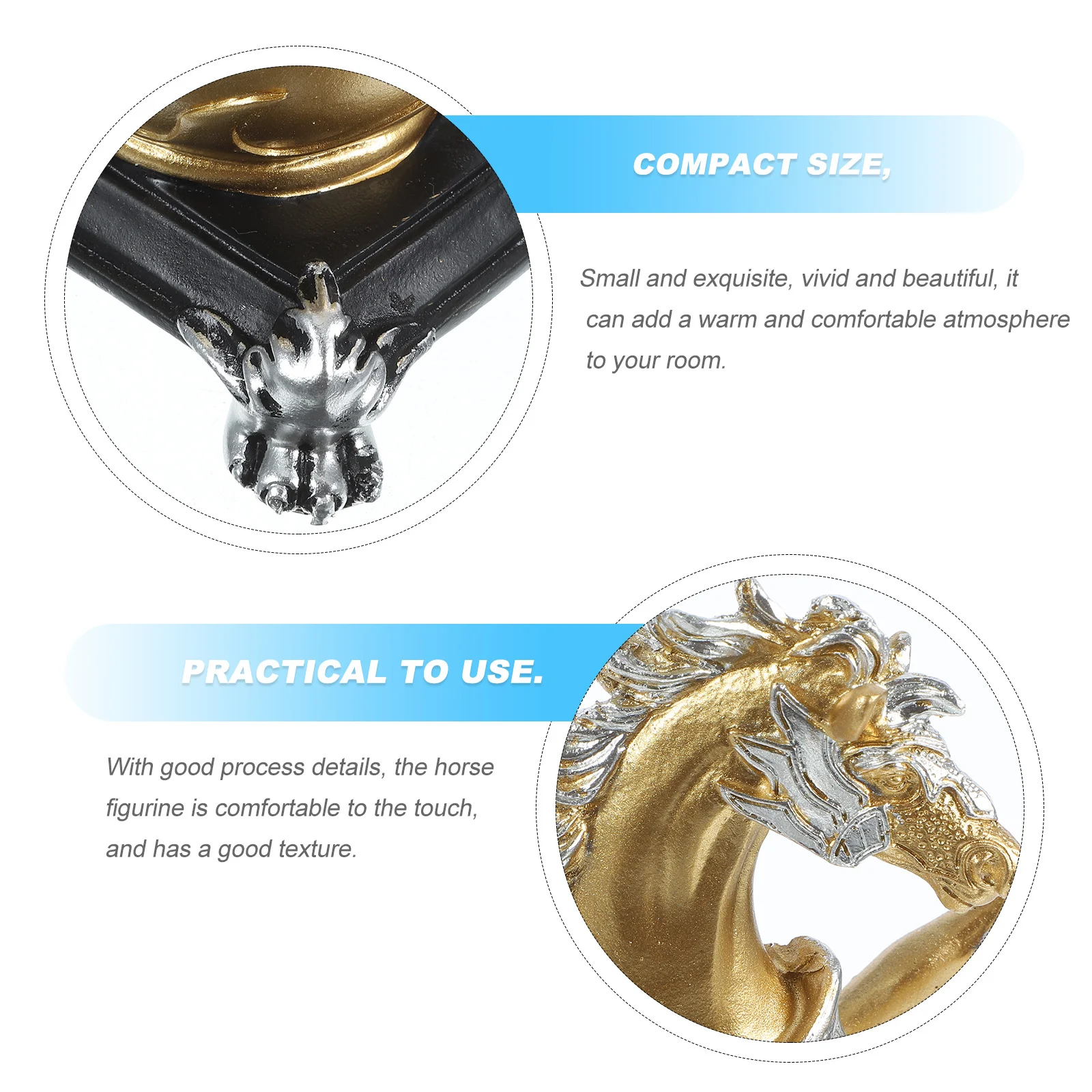 

Horse Ornament Resin Small Standing Sculpture Decorative Vivid Home Decor Entrance Wine Cabinet Horse Figurine