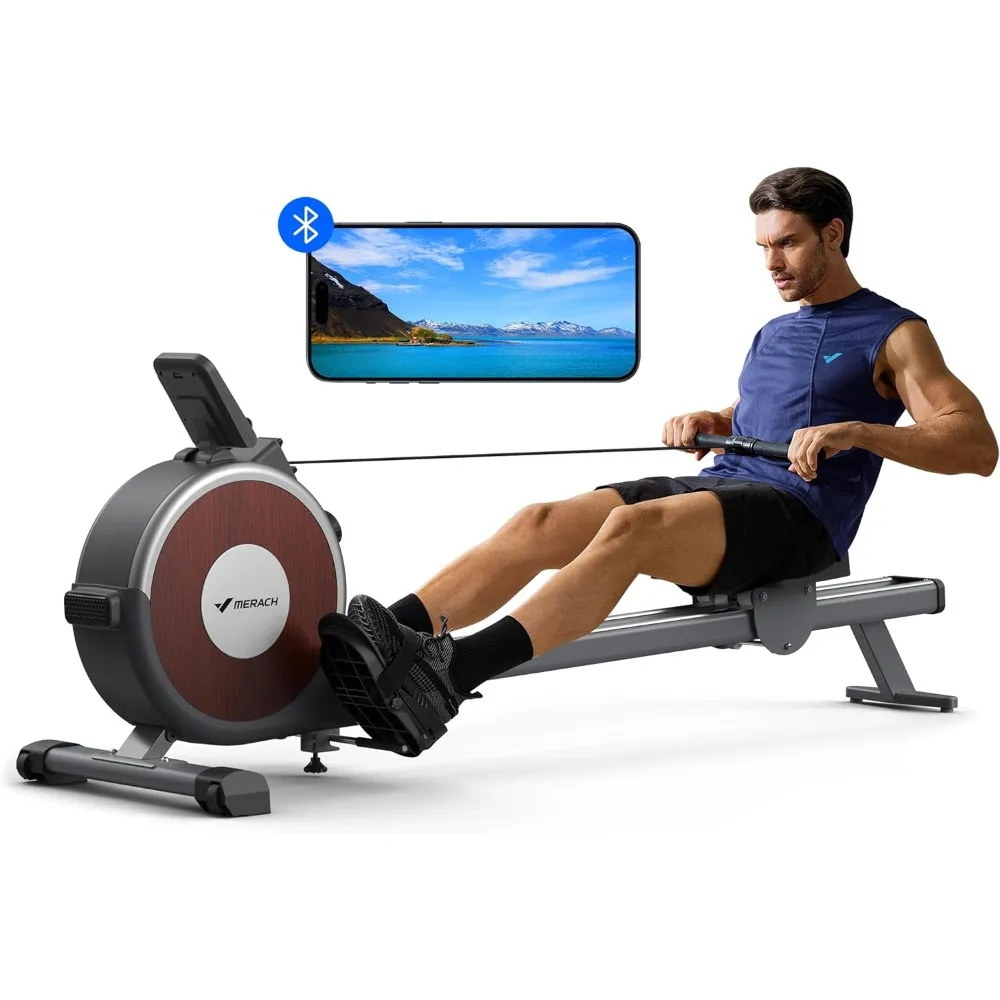 App Compatible Fitness Rowing Machine for Exercise Machines Magnetic Rower Machine for Home 16 Levels of Quiet Resistance Cardio