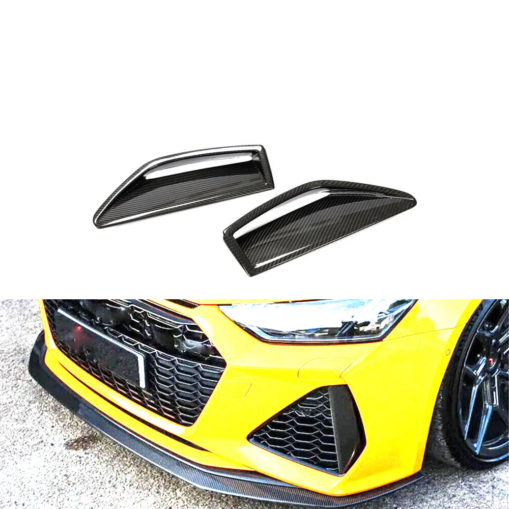 

A6 RS6 Dry Carbon Fiber Front Car Bumper Air Vents for Audi RS6 Avant Wagon 4-Door Black Lower Lip Front Bumper Protect