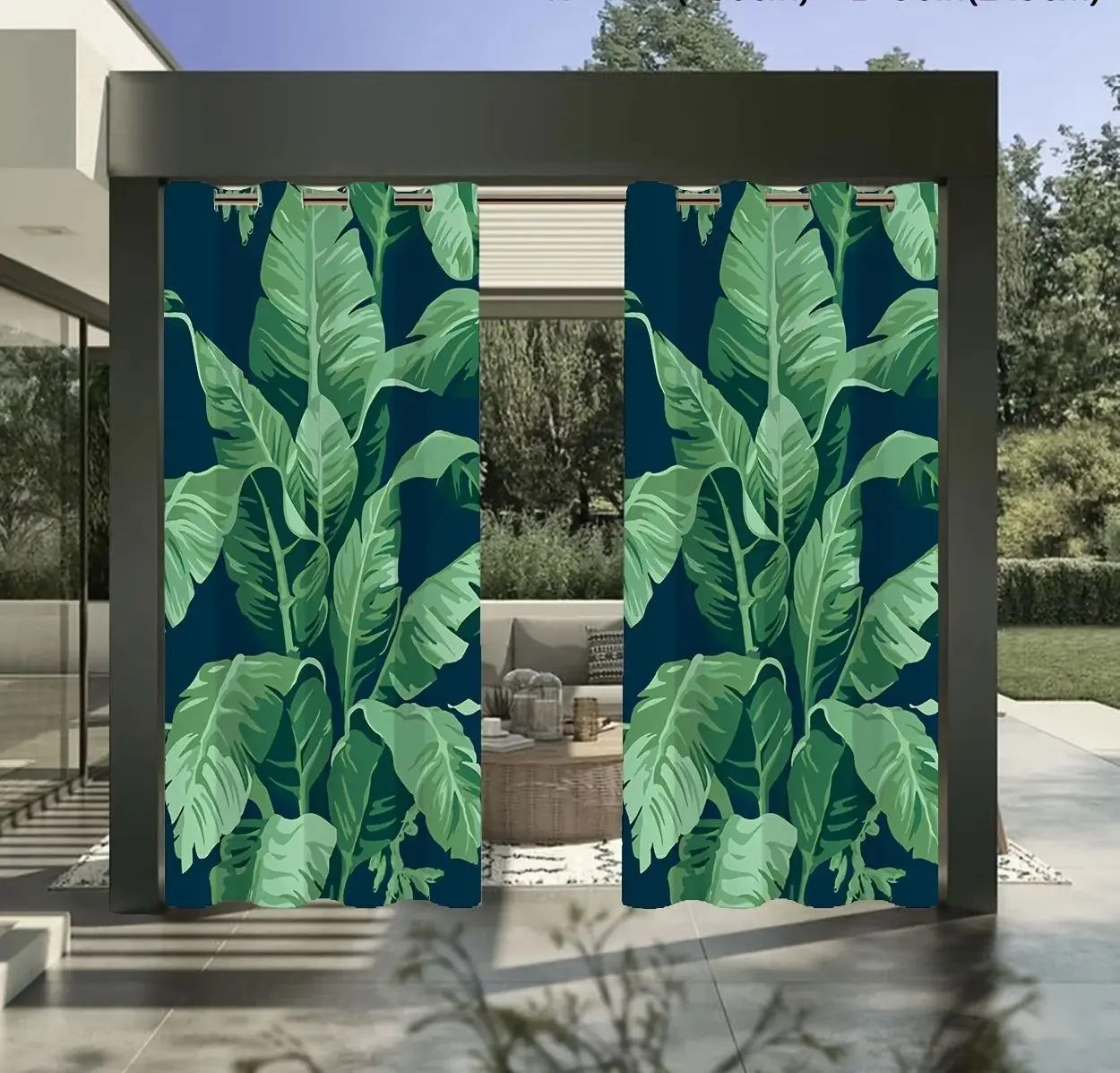 1PC Large Outdoor Curtains, Light-Filtering, Tropical Botanical Patterned, Modern Flowers Theme for Patio, Porch, Deck, Pavilion