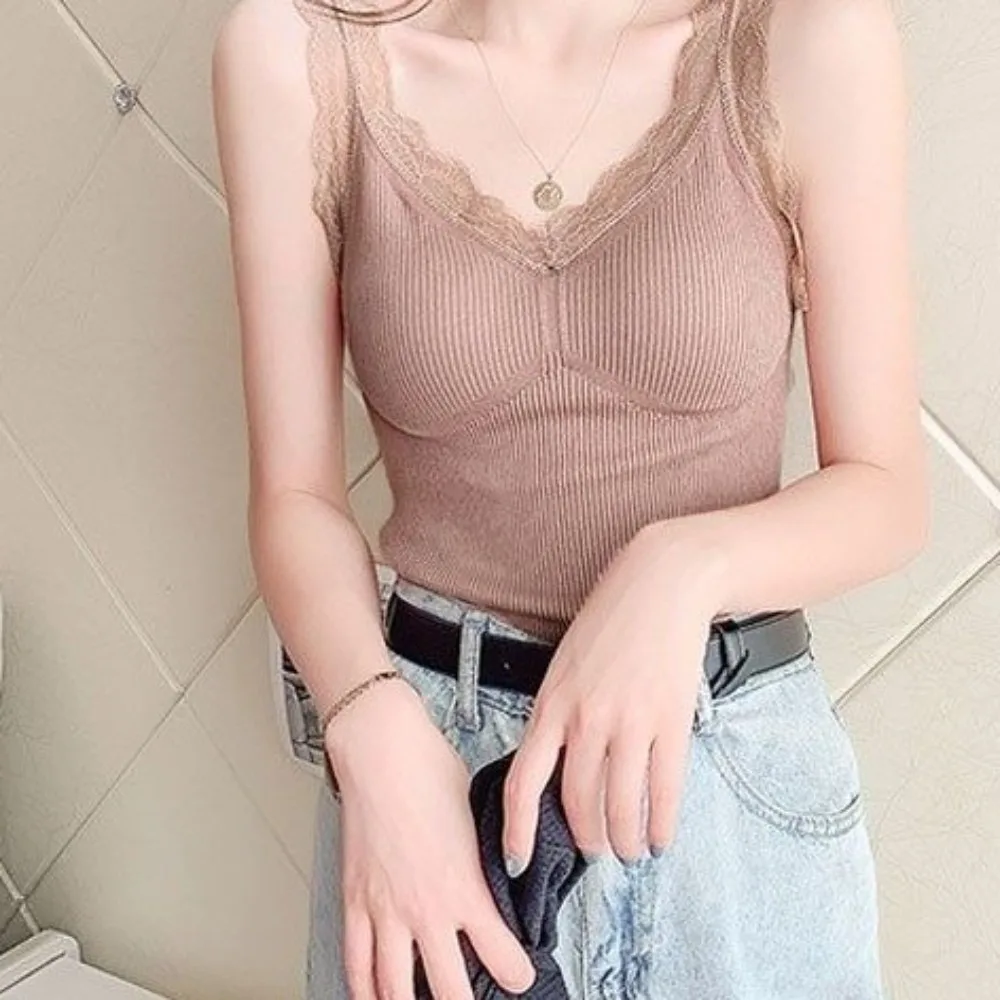Elasticity Lace Thermal Underwear Sleeveless Thicken Warm Heating Cami Top Seamless Base Layer Vest Inner Wear