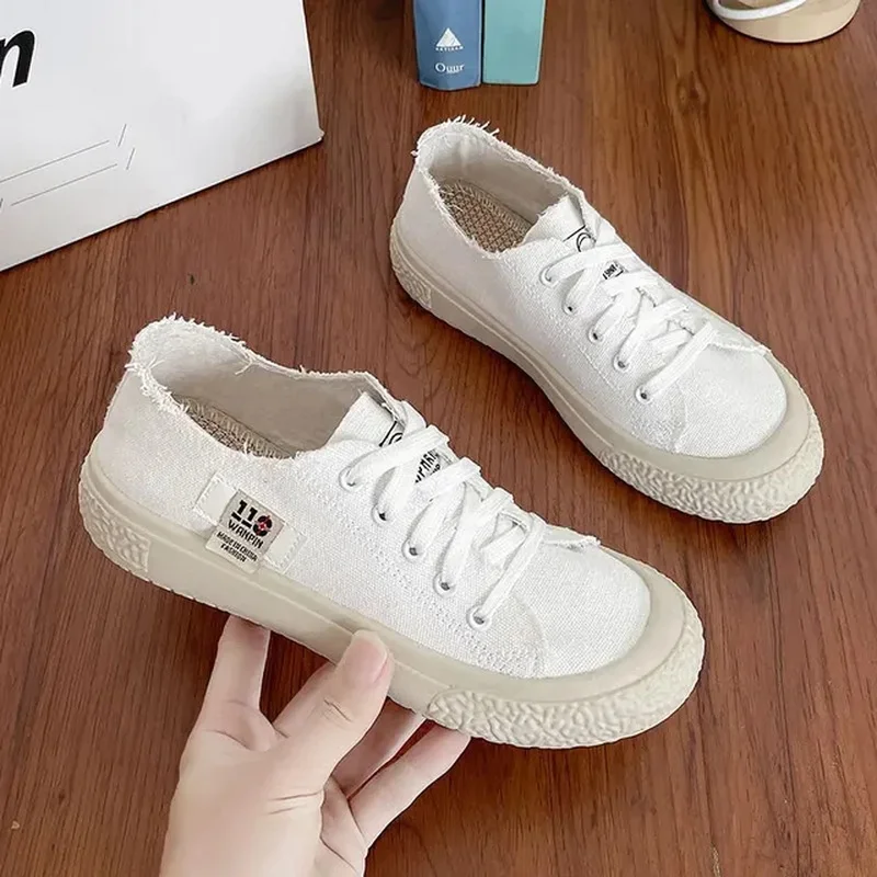 Platform Canvas Shoes, Schoolchildren, Soft Soles, Women's Shoes, Fashion, Slip-On Sneakers, Casual Shoes 