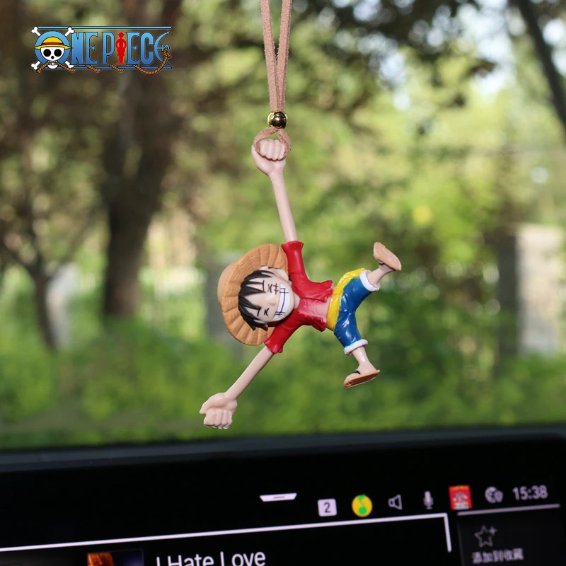 Dekoracja wnętrza samochodu ONE PIECE Luffy, uroczy wisiorek do lusterka wstecznego, ozdoba do zawieszenia w samochodzie, prezent urodzinowy