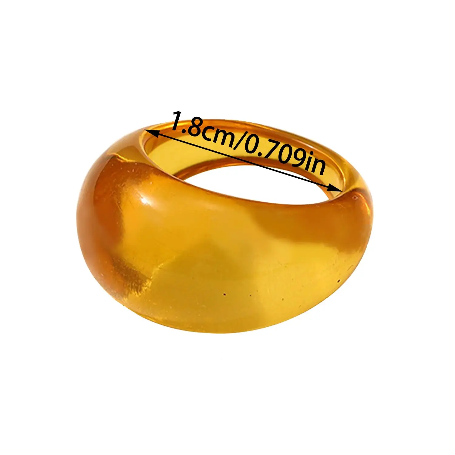 1PCS European and American Creative Colorful Transparent Acrylic Ring INS Personalized Simple Round Resin Ring for Men and Women