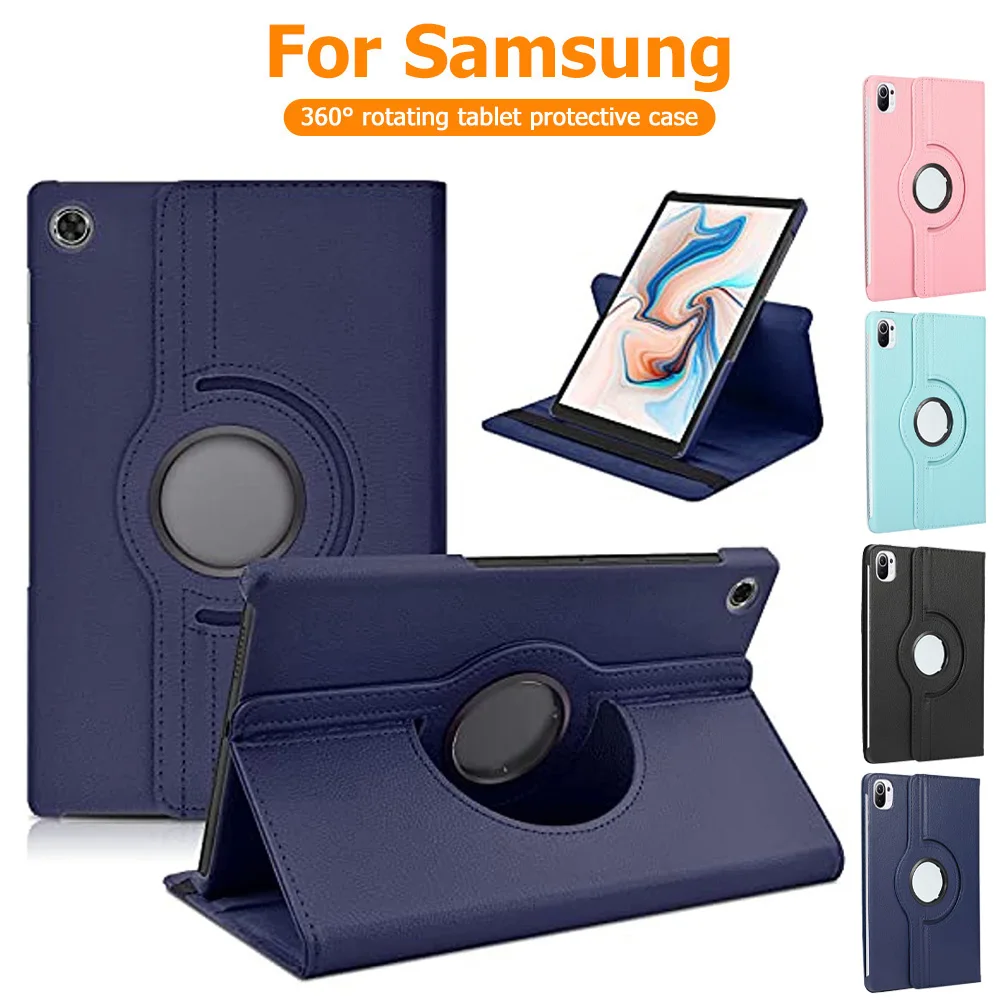 360 Rotating Lychee Pattern Leather Case for Samsung Galaxy A9 Plus S9 S10 FE A8 S6 A7 Lite A9 8.7 10.4 10.5 11 X20 Tablet Cover
